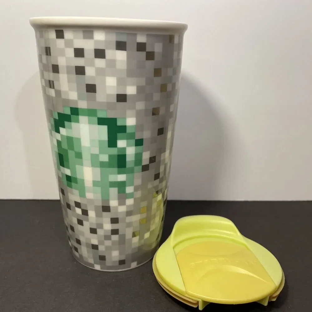 Starbucks 2012 Minecraft RODARTE Pixels Ceramic 12 oz Travel Mug *READ* Tumbler
